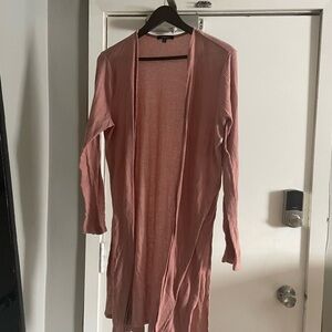 Women's Pink Open-Front Sweater